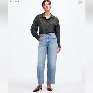 Madewell The Perfect Vintage Wide-Leg Crop Jean Light Wash Size 31